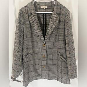 ROOLEE Houndstooth Patterned Blazer Sz L
